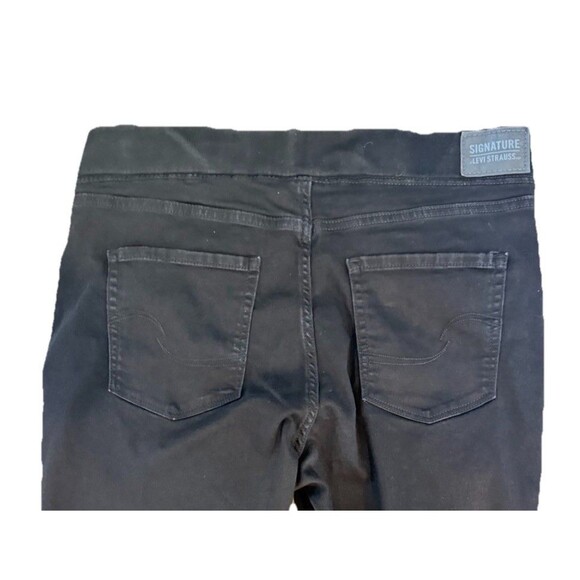 Signature By Levi Strauss Womens Black 14 W32 Shaping Pull-On Super Skinny Jeans - Picture 4 of 12